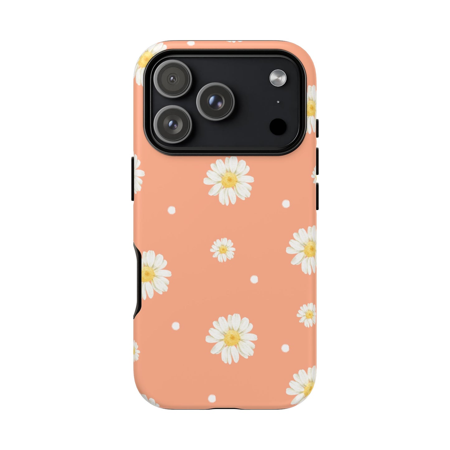 Peach Daisy Phone Case — Floral Tough Protective Cover
