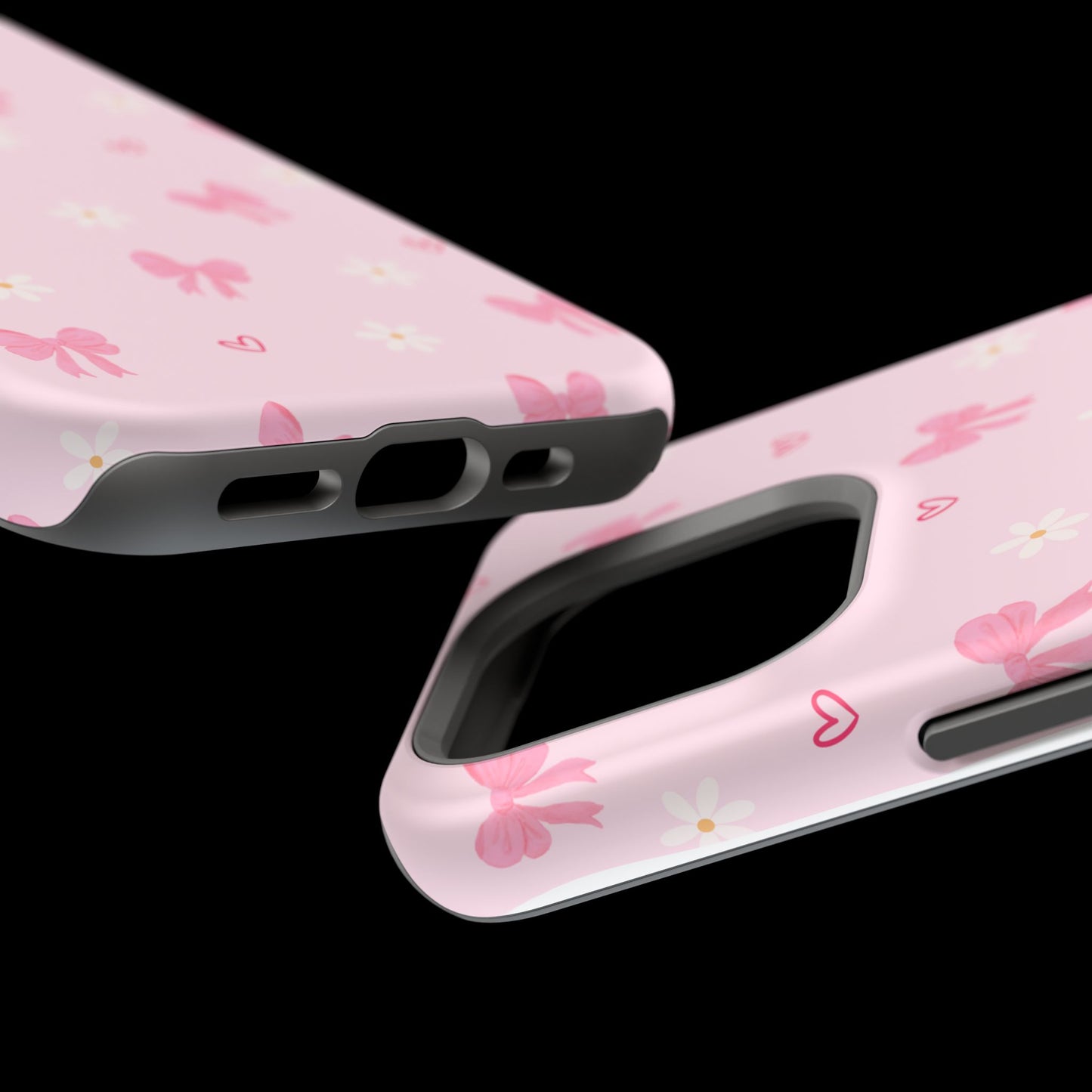 Pink Bow Pattern Magnetic Impact Phone Case