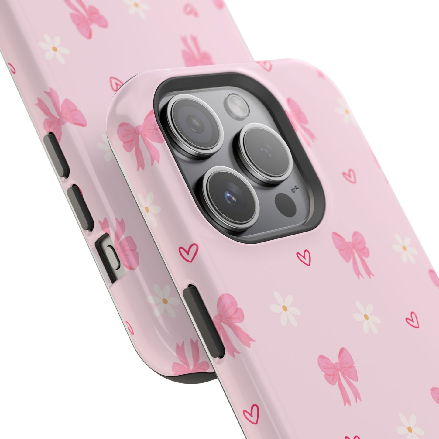 Pink Bow Pattern Magnetic Impact Phone Case