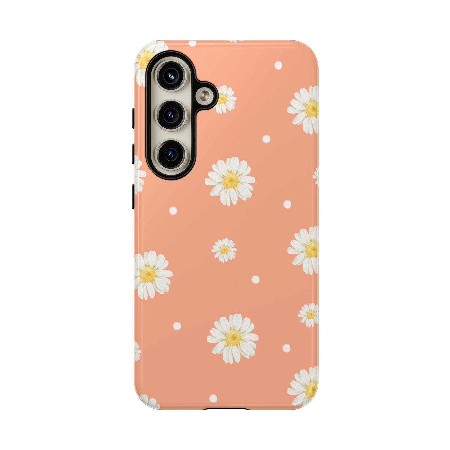Peach Daisy Phone Case — Floral Tough Protective Cover