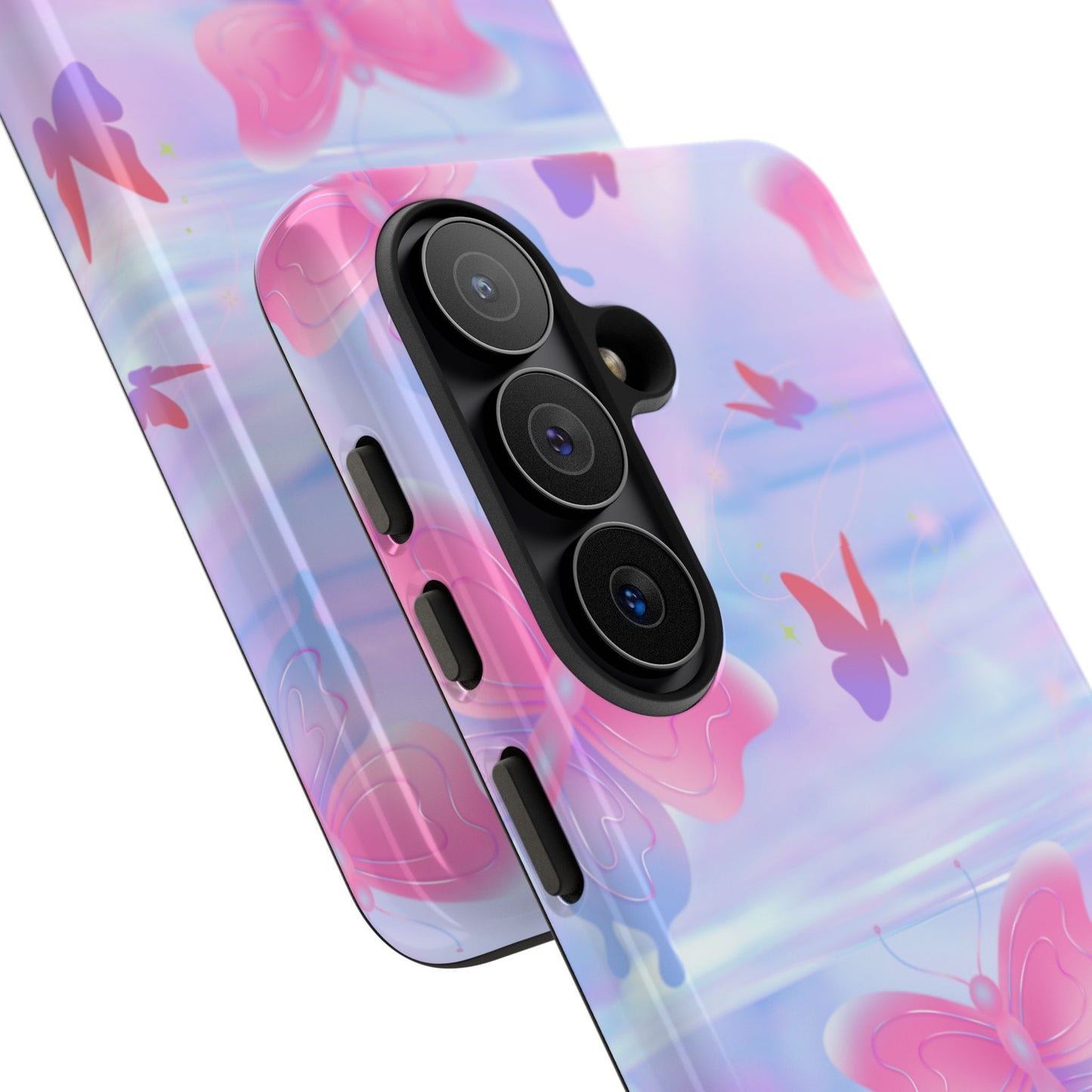 Butterfly Pastel Tough Phone Case — Pink & Lavender Protective Cover