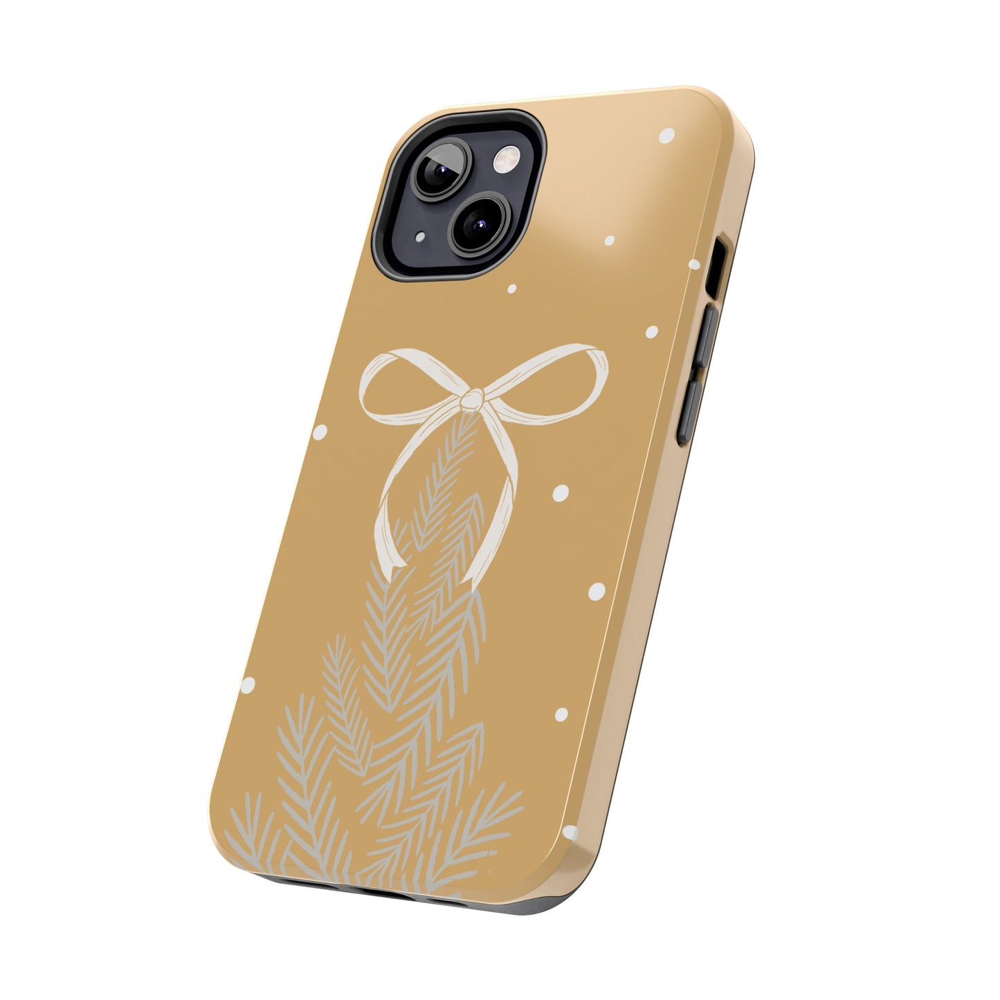 Winter Ribbon Pine Tough Phone Case — Festive Holiday Protective iPhone Cover