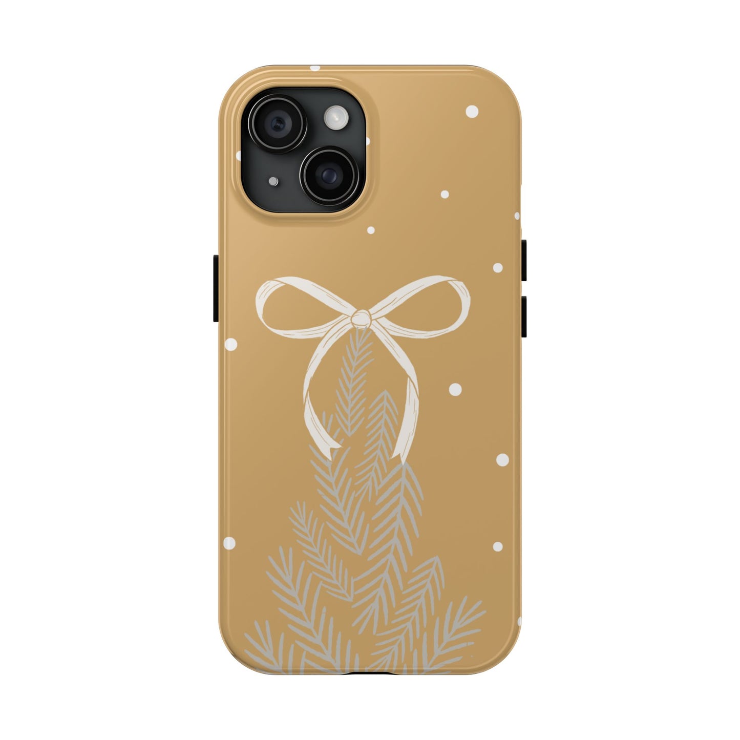 Winter Ribbon Pine Tough Phone Case — Festive Holiday Protective iPhone Cover