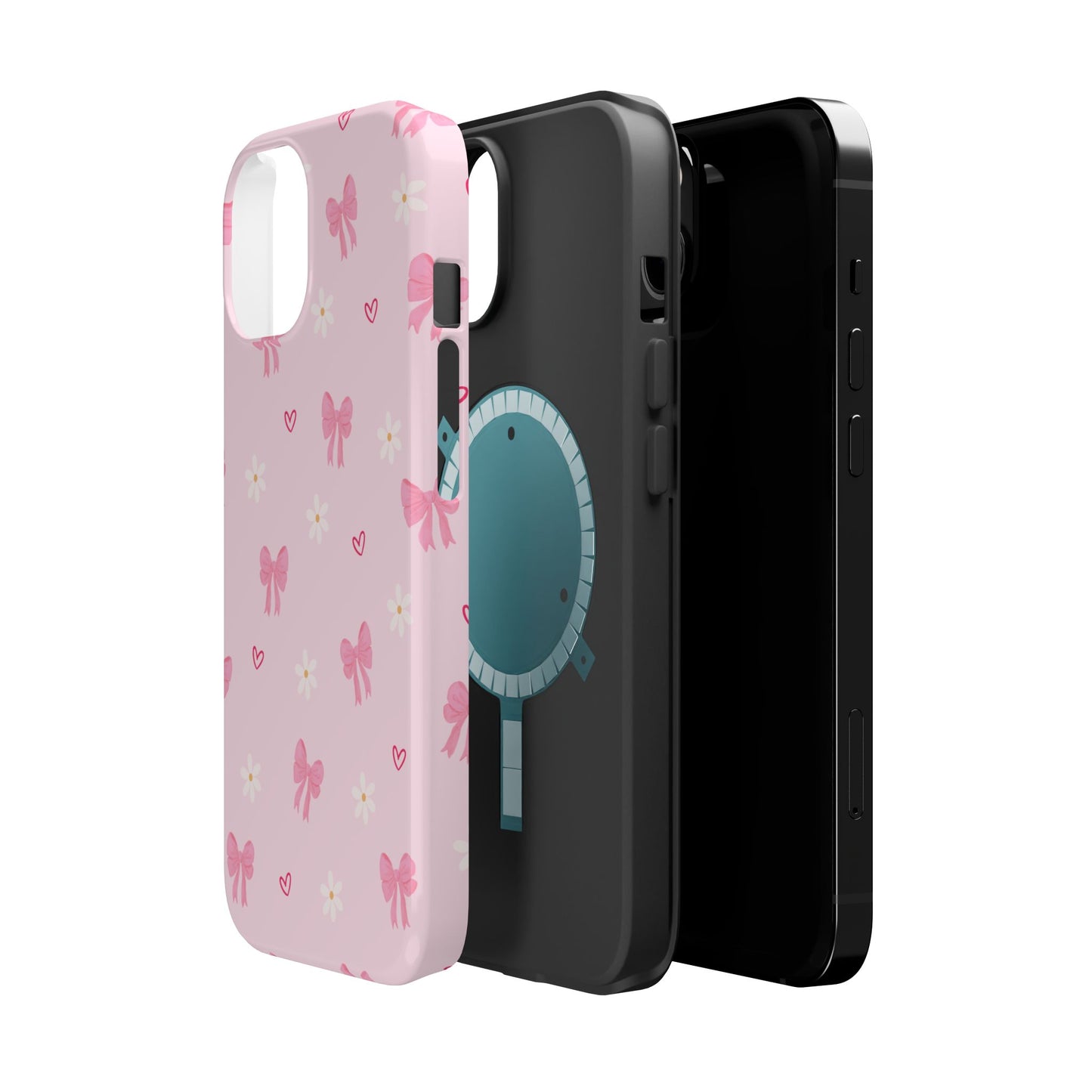 Pink Bow Pattern Magnetic Impact Phone Case
