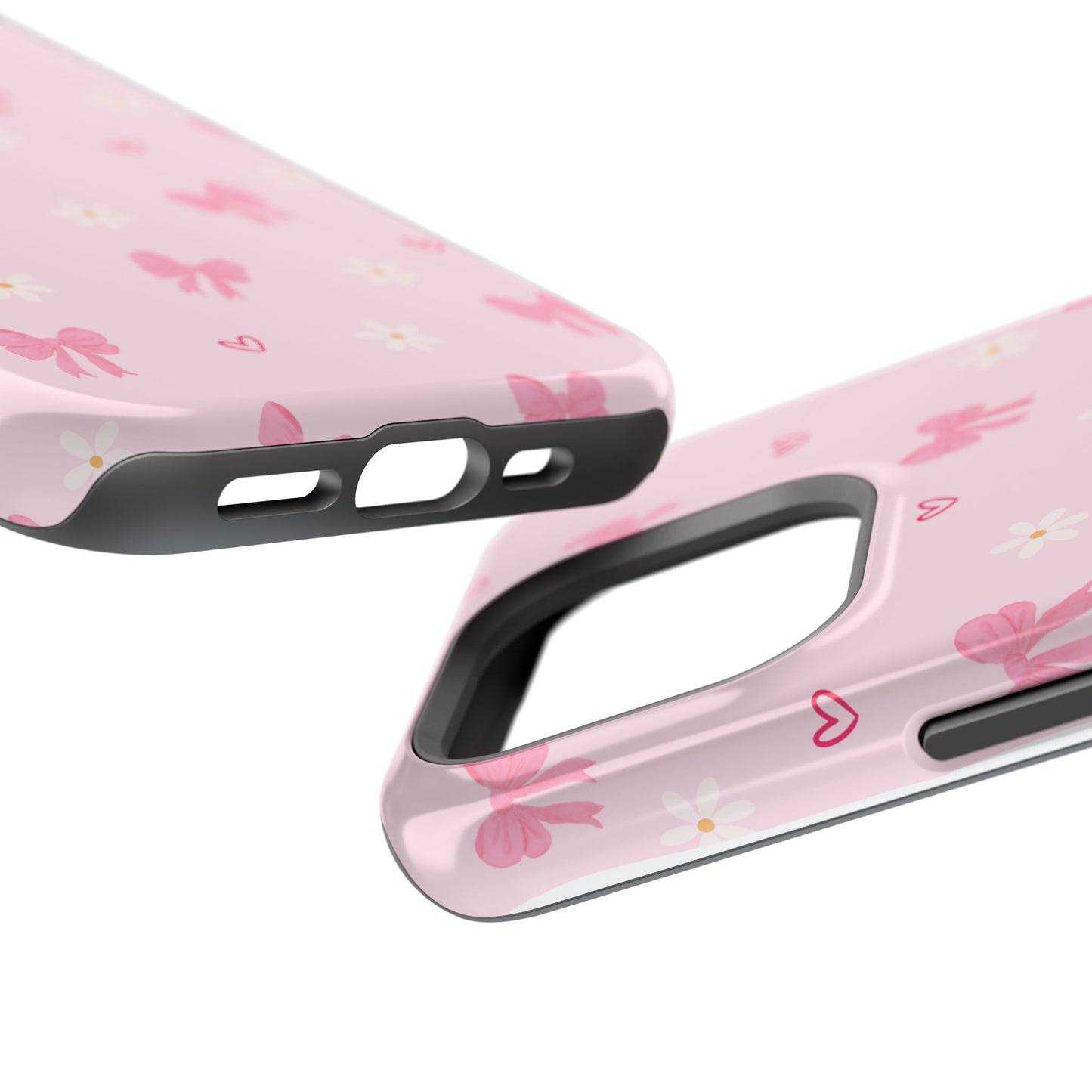 Pink Bow Pattern Magnetic Impact Phone Case