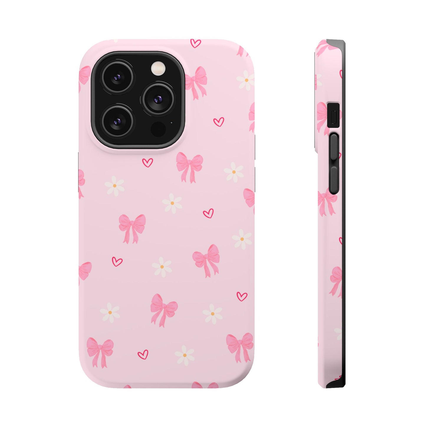 Pink Bow Pattern Magnetic Impact Phone Case