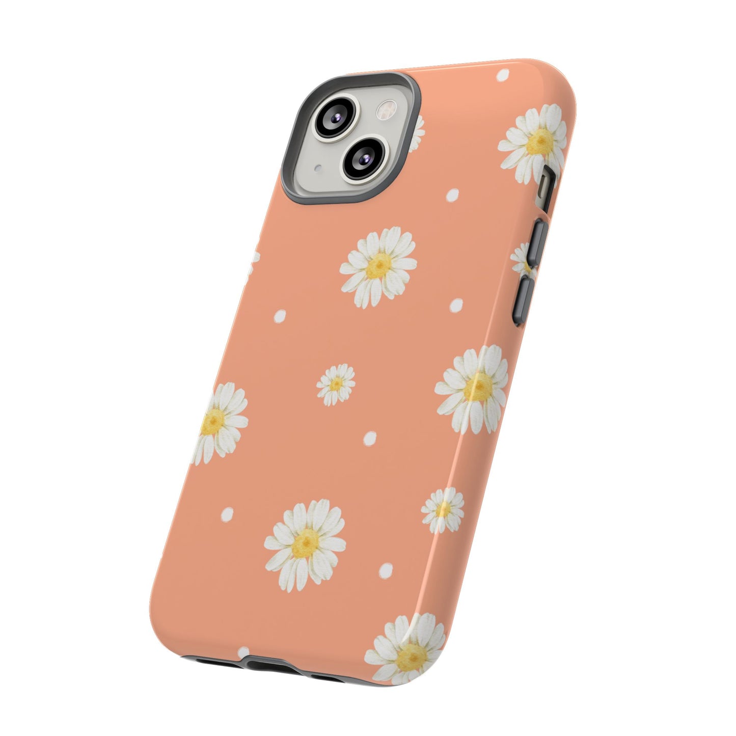 Peach Daisy Phone Case — Floral Tough Protective Cover