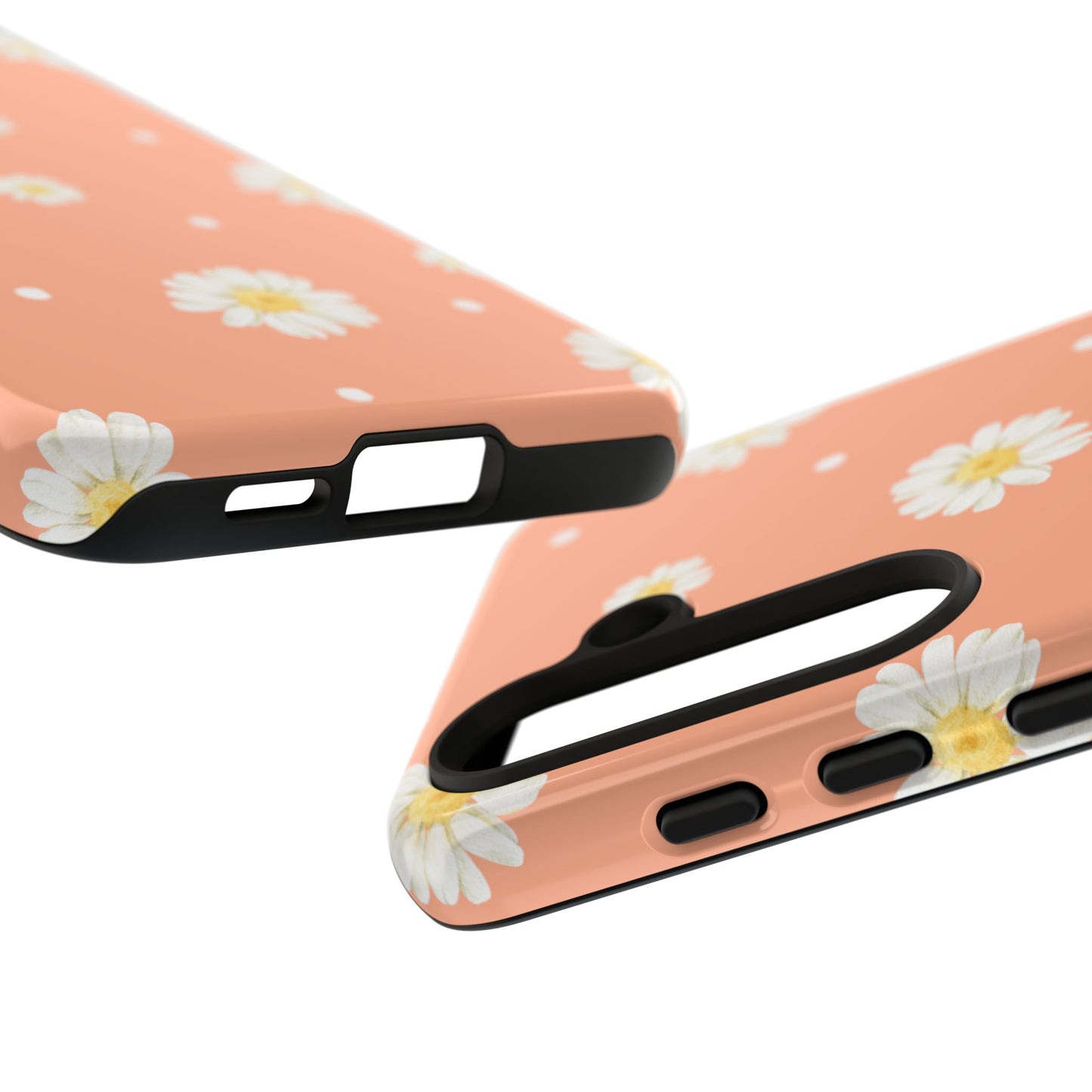Peach Daisy Phone Case — Floral Tough Protective Cover