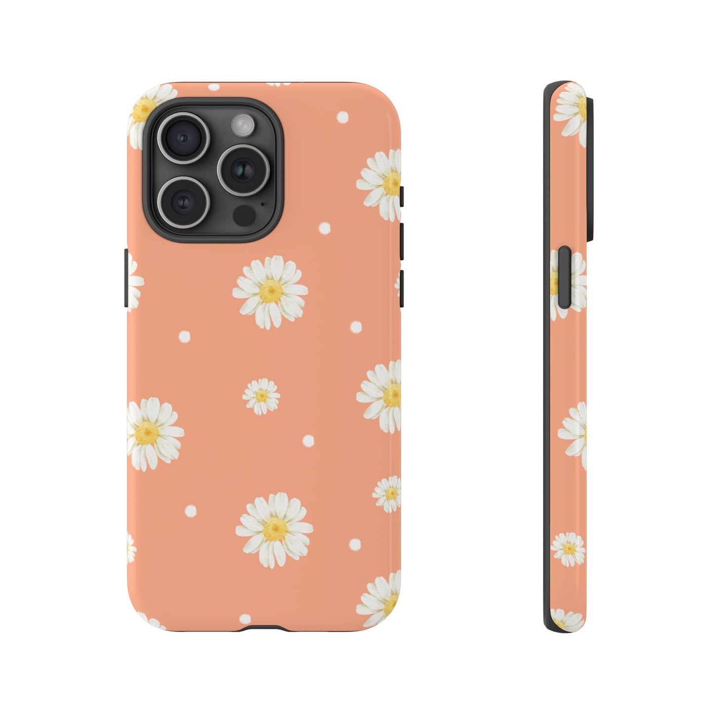 Peach Daisy Phone Case — Floral Tough Protective Cover
