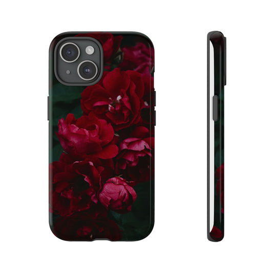 Red Rose Floral Tough Phone Case — Dark Romantic Protective Case