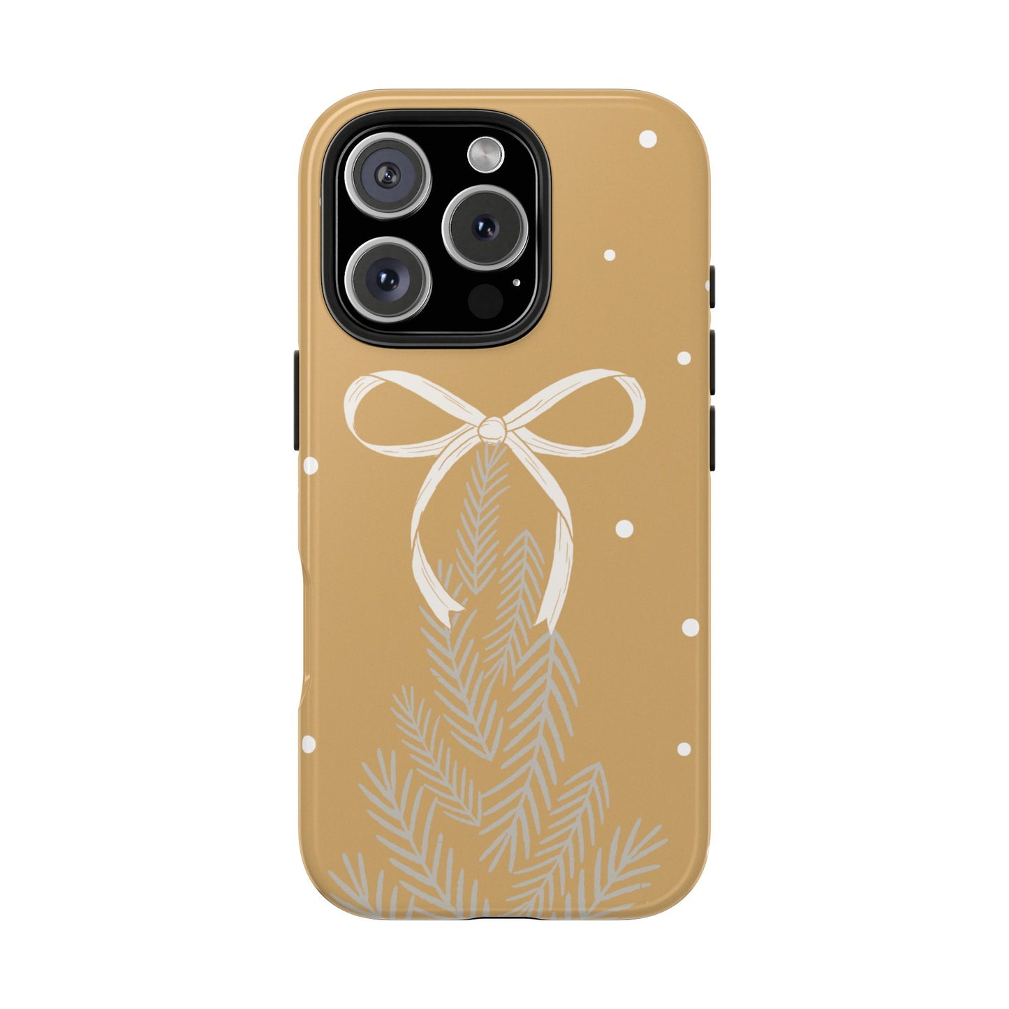 Winter Ribbon Pine Tough Phone Case — Festive Holiday Protective iPhone Cover