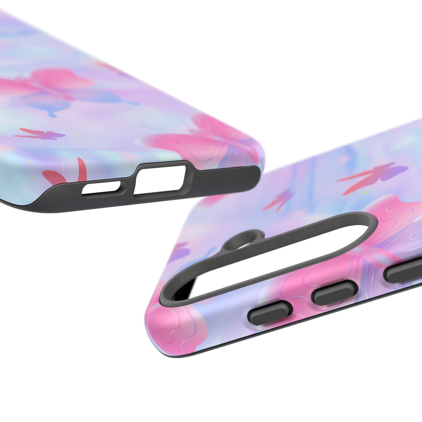 Butterfly Pastel Tough Phone Case — Pink & Lavender Protective Cover