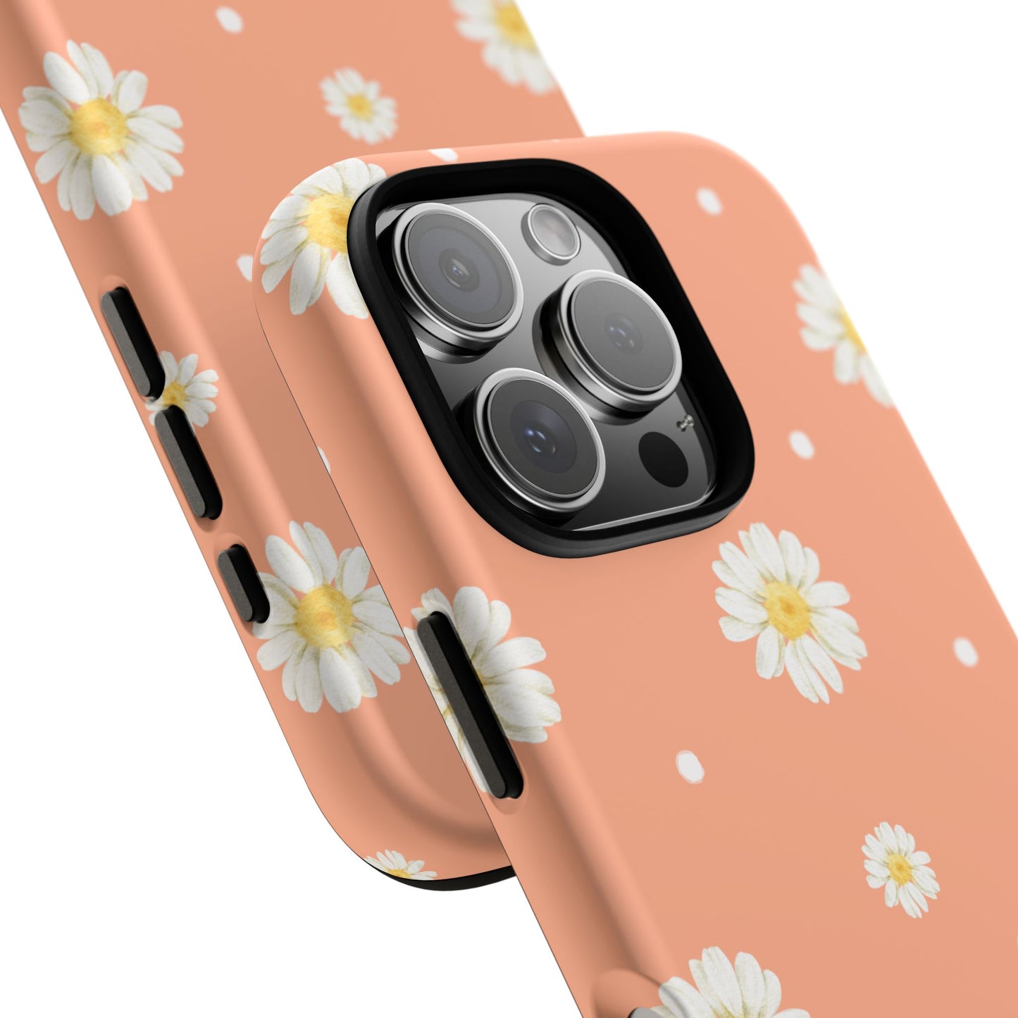 Peach Daisy Phone Case — Floral Tough Protective Cover