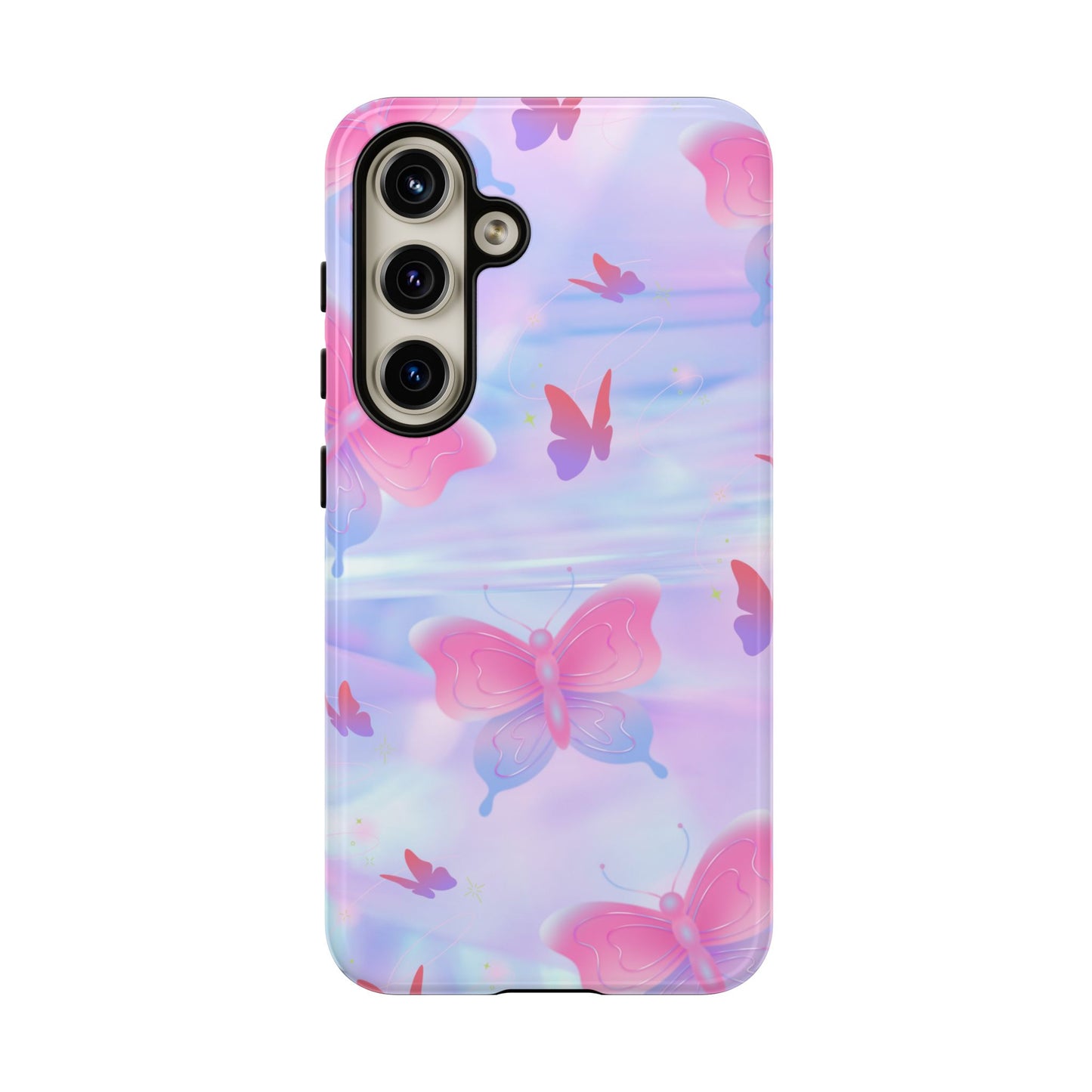 Butterfly Pastel Tough Phone Case — Pink & Lavender Protective Cover