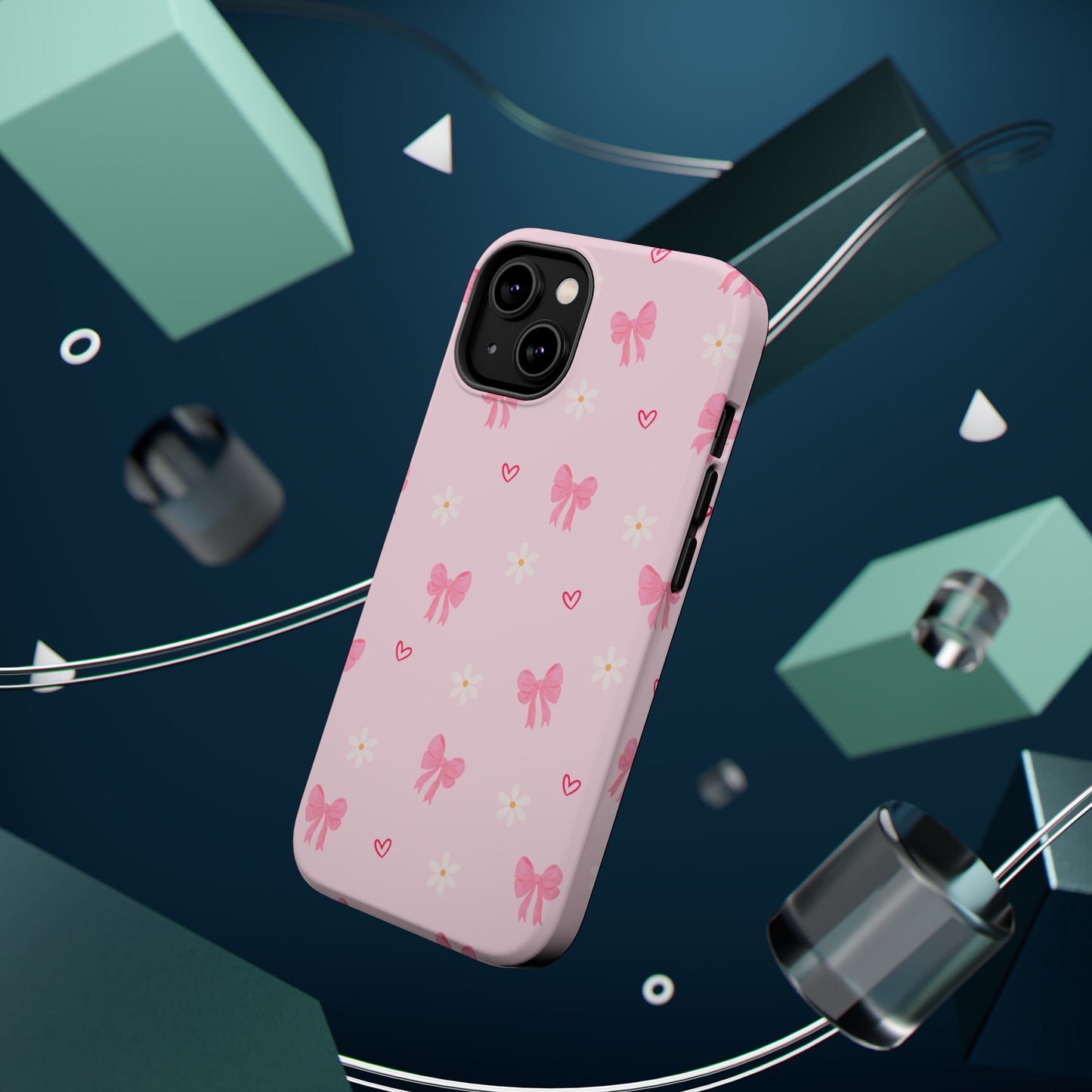 Pink Bow Pattern Magnetic Impact Phone Case