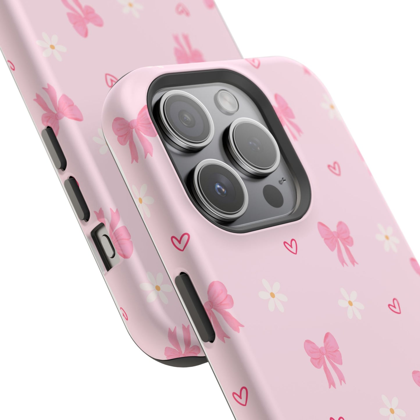 Pink Bow Pattern Magnetic Impact Phone Case